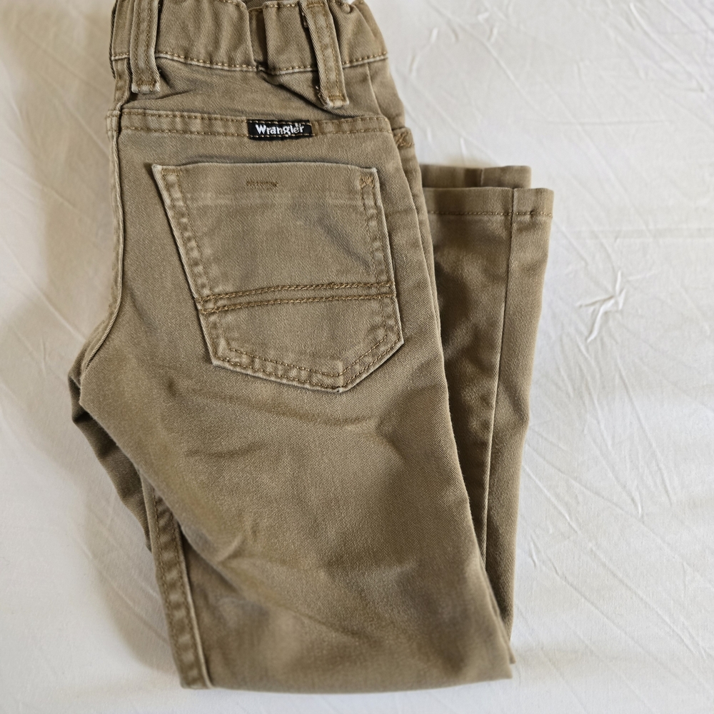 Wrangler Boys' Brown Jeans with Orange Accents - Picture 3 of 4